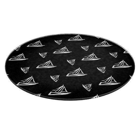 Sketchy Sailboat Pattern Snijplank (Hoek)