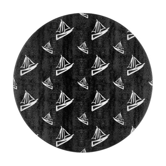 Sketchy Sailboat Pattern Snijplank (Voorkant)