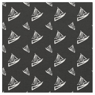 Sketchy Sailboat Pattern Stof