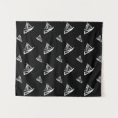 Sketchy Sailboat Pattern Wandkleed (Voorkant (horizontaal))