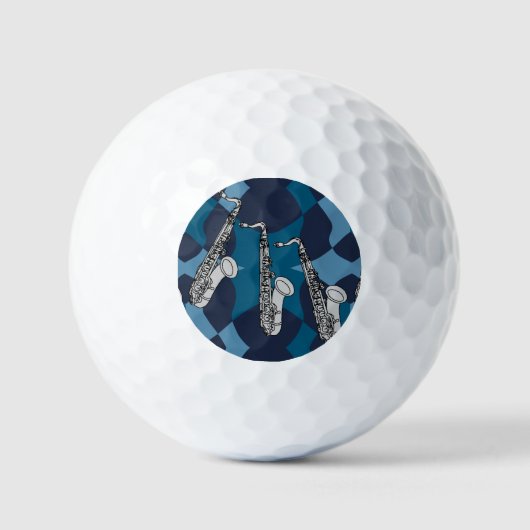 Sketchy saxofoon grijs patroon golfballen (Voorkant)