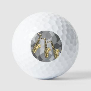 Sketchy saxofoon grijs patroon golfballen