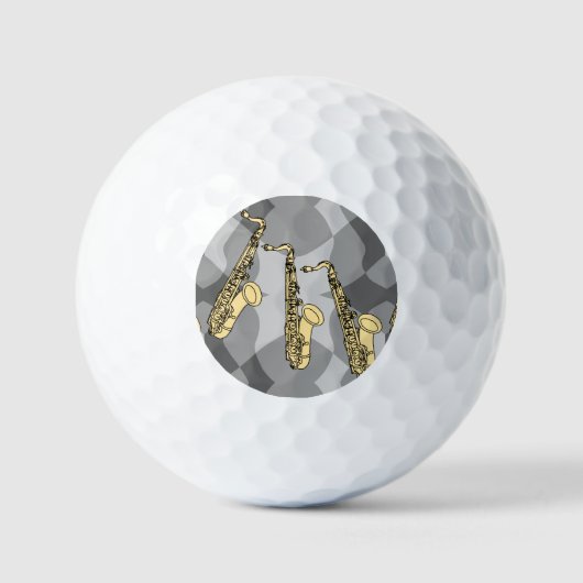 Sketchy saxofoon grijs patroon golfballen (Voorkant)