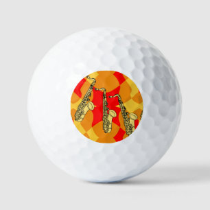 Sketchy saxofoon grijs patroon golfballen