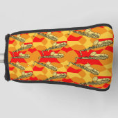 Sketchy saxofoon grijs patroon golfheadcover (Voorkant)