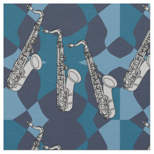 Sketchy saxofoon patroon blues stof