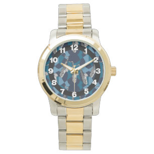 Sketchy Saxophone Grays Horloge