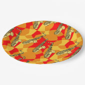 Sketchy Saxophone Grays Papieren Bordje (Gekanteld)