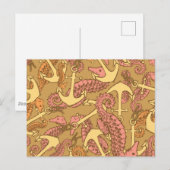 Sketchy Seahorse and Anchor Pattern Briefkaart (Voorkant / Achterkant)
