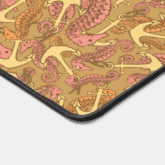 Sketchy Seahorse and Anchor Pattern Bureaumat (Hoek)