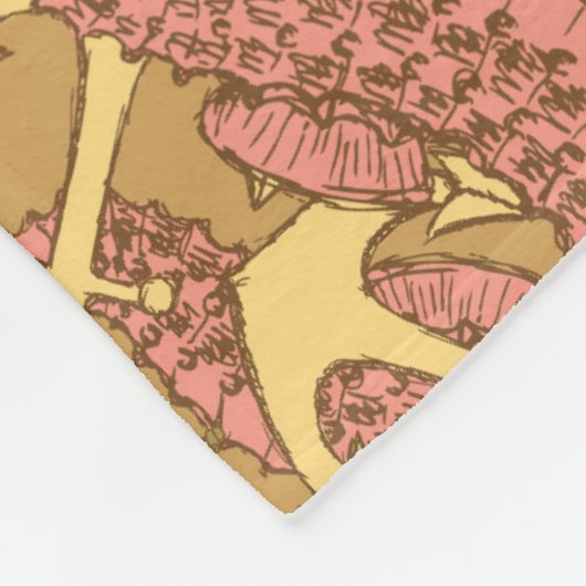 Sketchy Seahorse and Anchor Pattern Fleece Deken (Hoek)