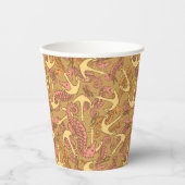 Sketchy Seahorse and Anchor Pattern Papieren Bekers (Voorkant)