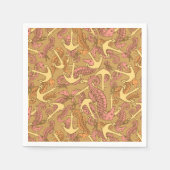 Sketchy Seahorse and Anchor Pattern Servet (Voorkant)