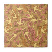 Sketchy Seahorse and Anchor Pattern Tegeltje (Voorkant)