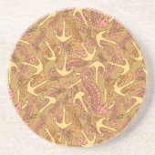 Sketchy Seahorse and Anchor Pattern Zandsteen Onderzetter (Voorkant)