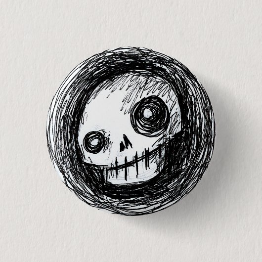 Sketchy Skull Ronde Button 3,2 Cm (Voorkant)