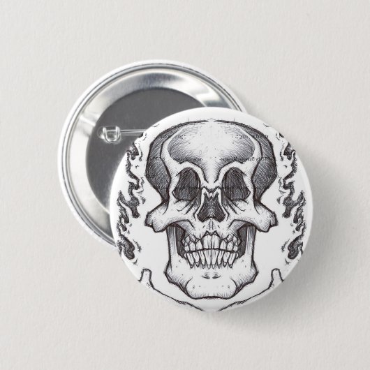 Sketchy Skull Ronde Button 5,7 Cm (Voorkant /achterkant)