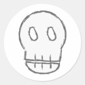 Sketchy Skull Ronde Sticker (Voorkant)