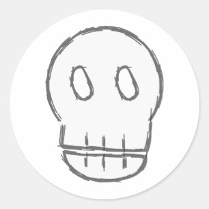 Sketchy Skull Ronde Sticker
