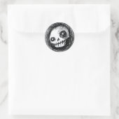 Sketchy Skull Ronde Sticker (Tas)