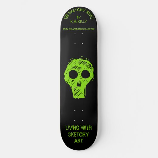SKETCHY SKULL - Skateboard (Voorkant)