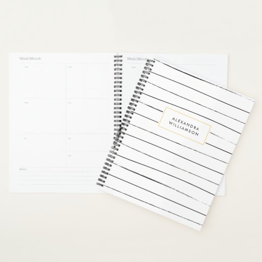 Sketchy Stripes Personalized Planner (Display)