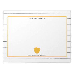 Sketchy Stripes Yellow Apple leraar Notitieblok