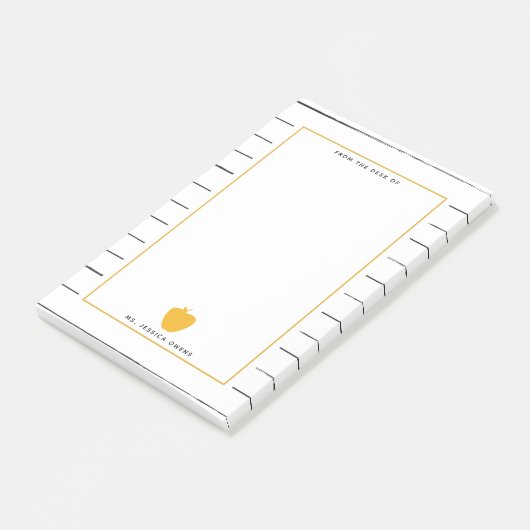 Sketchy Stripes Yellow Apple leraar Post-it® Notes (Schuin)