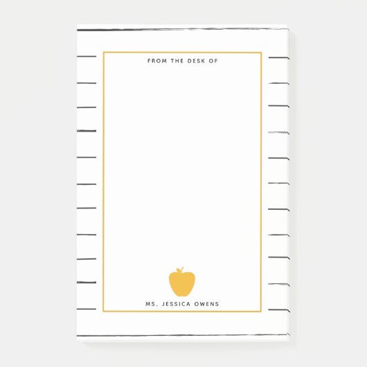 Sketchy Stripes Yellow Apple leraar Post-it® Notes (Voorkant)