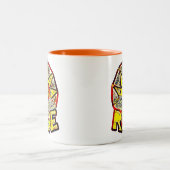 Sketchy Sun Rise ~ Uplifting Message Tweekleurige Koffiemok (Center)