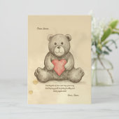 Sketchy Teddy Bear Get Well Binnenkort Kaart (Staand voorkant)