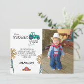 Sketchy Tractor Boerderij Foto Verjaardag Dank u K Kaart (Staand voorkant)