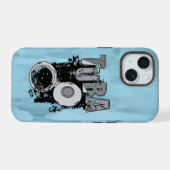 Sketchy Tuba en tekst iPhone 15 Case (Achterkant horizontaal)
