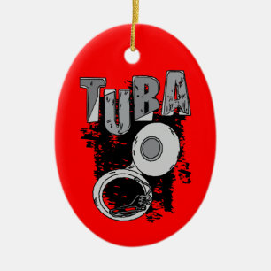 Sketchy Tuba en tekst Keramisch Ornament