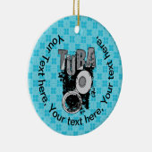 Sketchy Tuba en tekst Keramisch Ornament (Rechts)