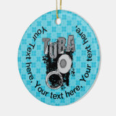 Sketchy Tuba en tekst Keramisch Ornament (Links)