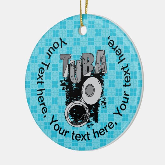 Sketchy Tuba en tekst Keramisch Ornament (Links)