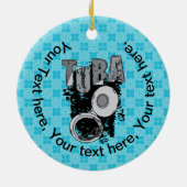 Sketchy Tuba en tekst Keramisch Ornament (Achterkant)