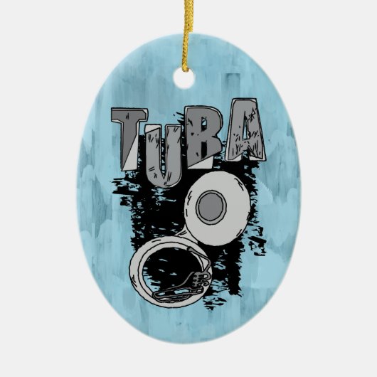 Sketchy Tuba en tekst Keramisch Ornament (Voorkant)