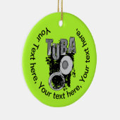 Sketchy Tuba en tekst Keramisch Ornament (Rechts)