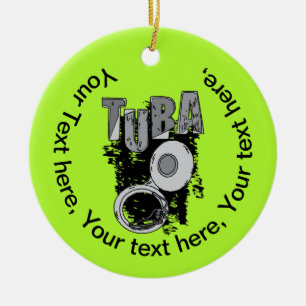 Sketchy Tuba en tekst Keramisch Ornament