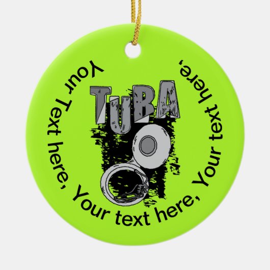 Sketchy Tuba en tekst Keramisch Ornament (Voorkant)