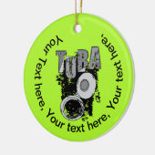 Sketchy Tuba en tekst Keramisch Ornament (Links)