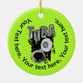 Sketchy Tuba en tekst Keramisch Ornament (Achterkant)