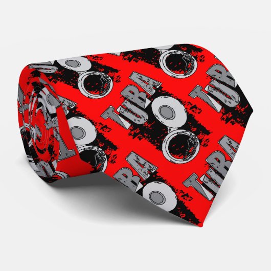 Sketchy Tuba en tekst Stropdas (Opgerold)