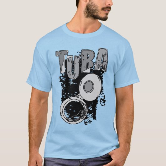 Sketchy Tuba en tekst T-shirt (Voorkant)