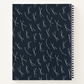 Sketchy Tulips Hand Drawn Floral | Midnight Garden Notitieboek (Achterkant)