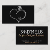 Sketchy Urban Heart Designer Visitekaartje (Voorkant / Achterkant)