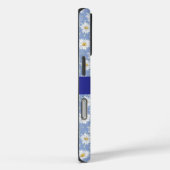 Sketchy White Daisies op Blauw Case-Mate iPhone Case (Achterkant / Rechts)