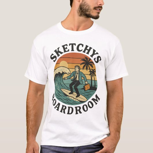 Sketchys Boardroom - Retro surf tshirt  (Voorkant)